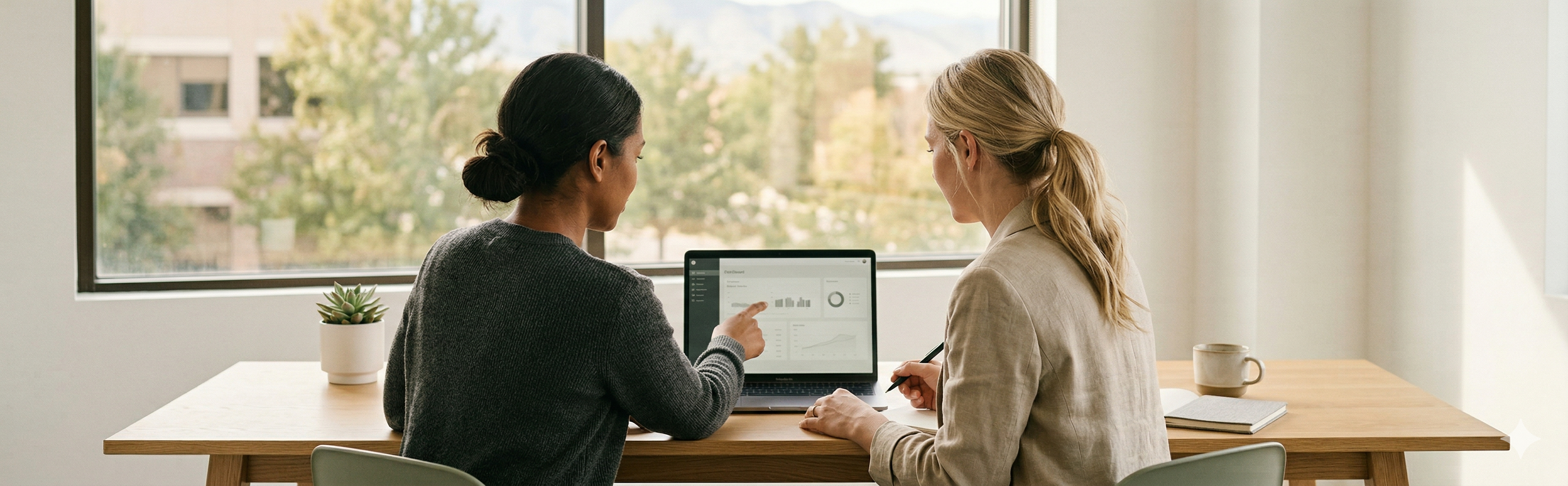 Consultant working with a client